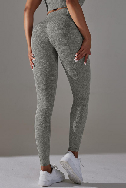 Dark Grey High Waist Solid Color Yoga Leggings