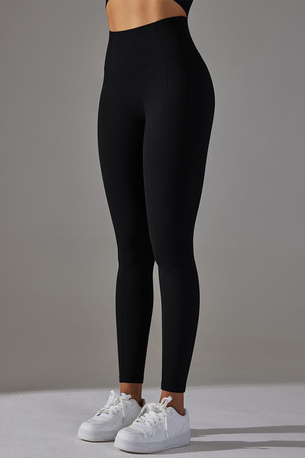 Dark Grey High Waist Solid Color Yoga Leggings