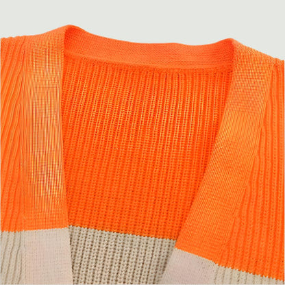 PeaLoHa-lloween Cozy Knit Autumn Orange Cardigan