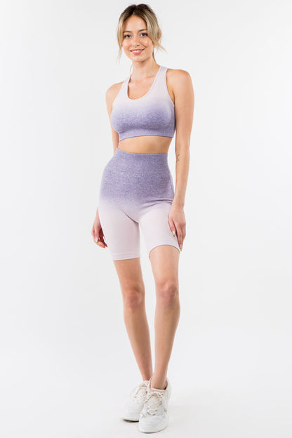 Ombre Seamless Biker Set