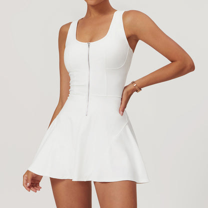 Hybrid Half-Zip Active Dress with Shorts