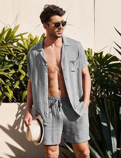 Summer Cotton Linen Beach men swim set - Sexikinis Swim