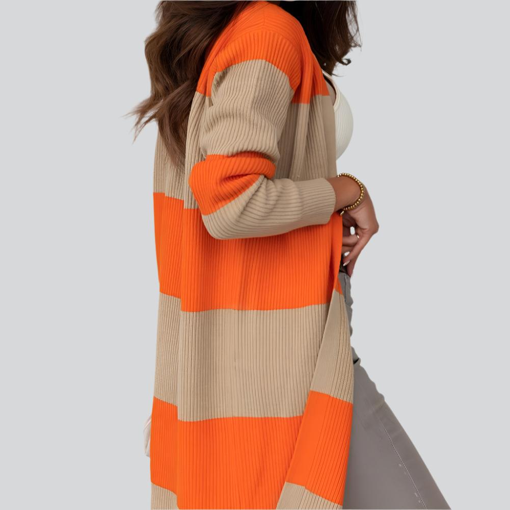 PeaLoHa-lloween Cozy Knit Autumn Orange Cardigan