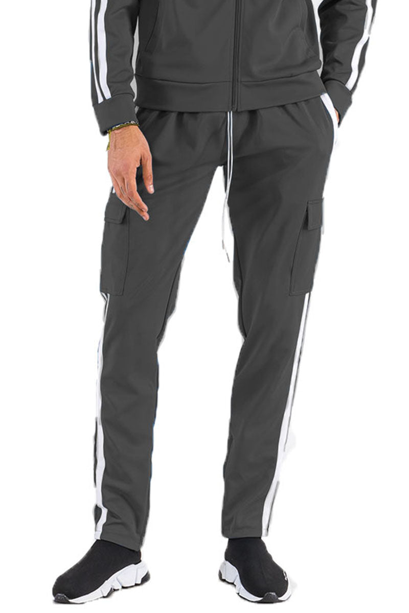 TWO STRIPE CARGO POCKET TRACK PANTS