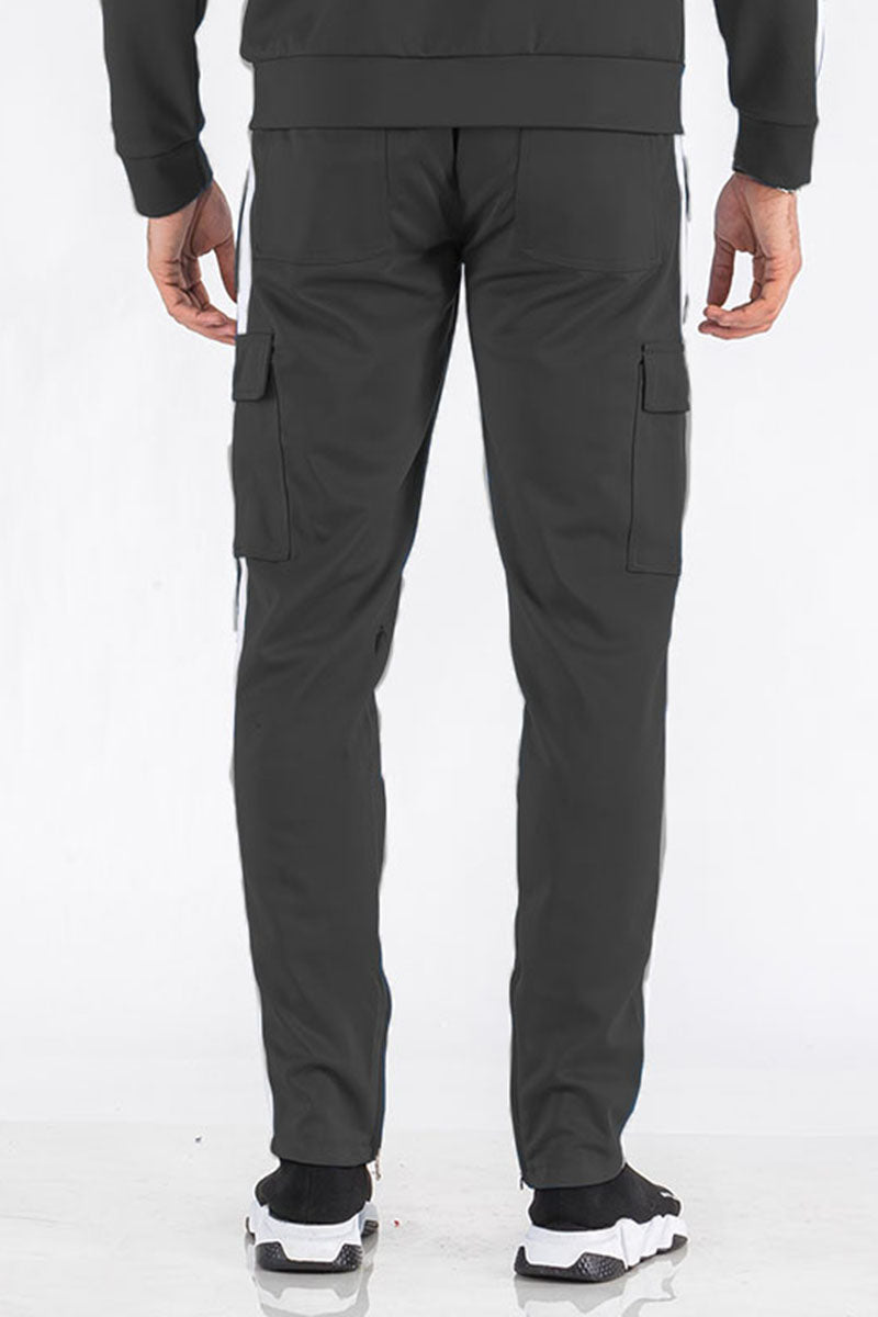 TWO STRIPE CARGO POCKET TRACK PANTS