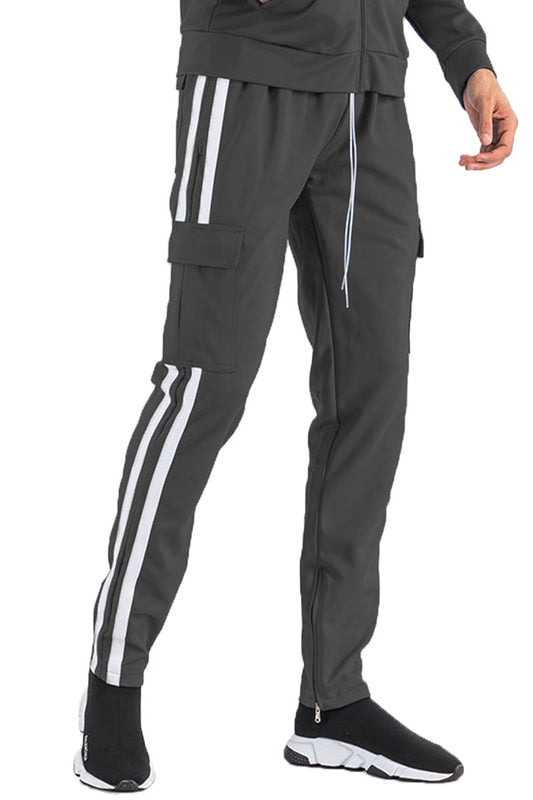 TWO STRIPE CARGO POCKET TRACK PANTS